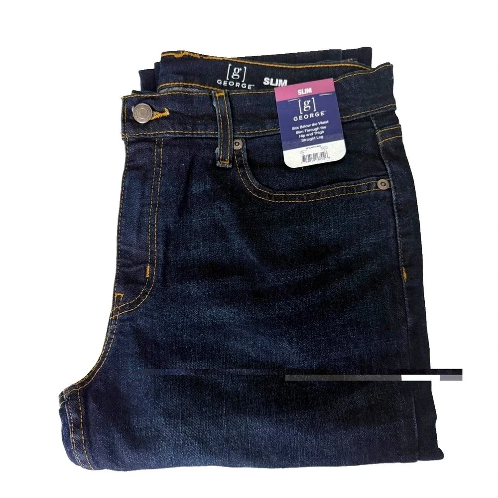 George Men's Slim Fit Dark Wash Jeans Size 31x30 New